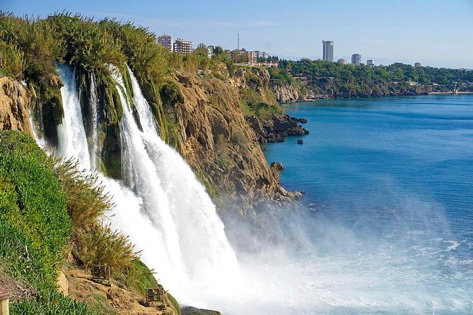 3 Different Natural Wonders Waterfall Tours in ANTALYA - Lower Duden: cliffs, spray, and city relief
