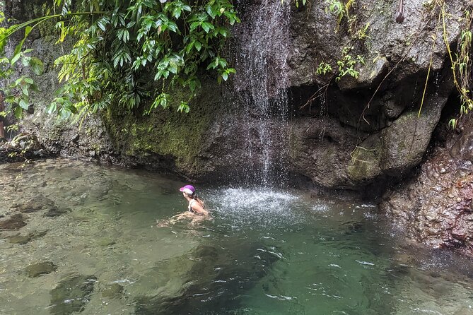 A Day of Relaxation in the Jungle and Waterfalls of Dominica - Entering Titou Gorge and crossing the river