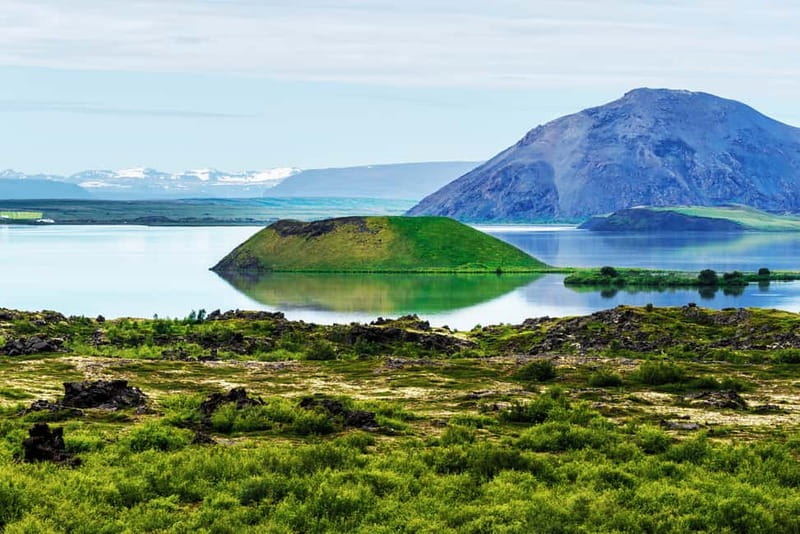 Akureyri Port: Myvatn Nature Baths & Godafoss Waterfall Tour - Skútustaðagígar and the odd country around Lake Mývatn