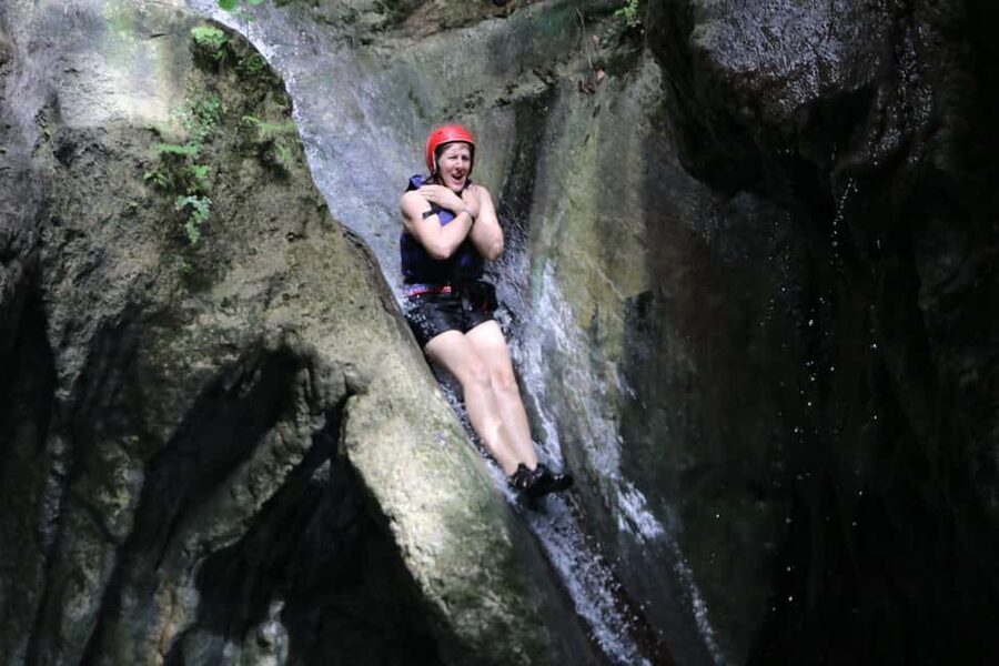 Amber Cove-Taino Bay 7 Damajaguas Water Falls + Local Food. - Returning by River, Stairs, Jumps, and Slides
