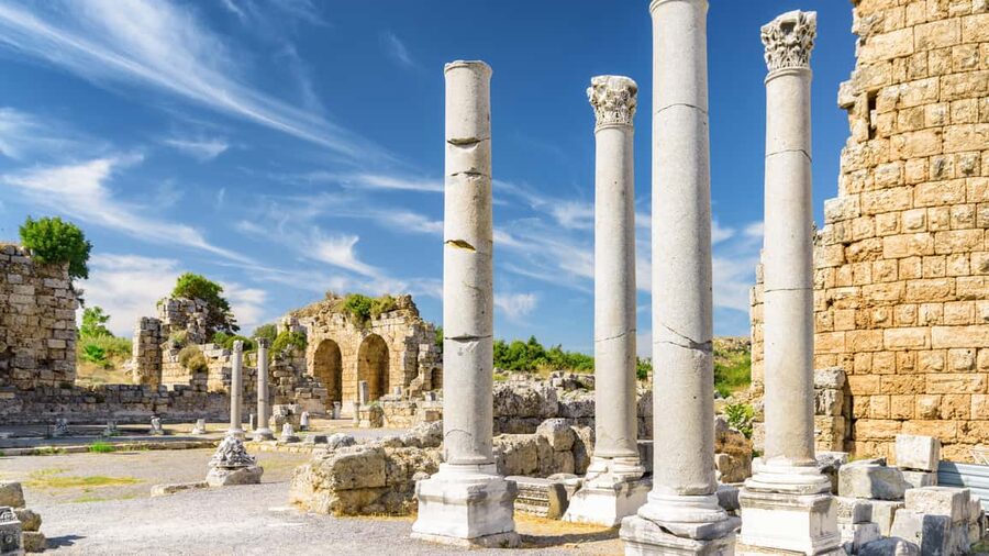 Ancient Perge, Aspendos Amphitheater, Waterfalls Guided Tour - Walking through Perge’s Roman streets