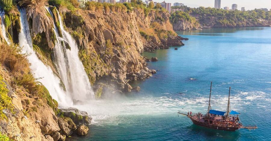 Antalya: Beach & Waterfalls Boat Trip w/ Lunch & Soft Drinks - From your hotel to Antalya’s marina
