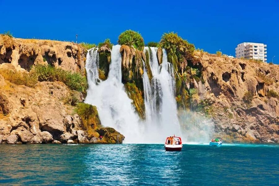 Antalya Boat Tour: Düden Waterfall, Swim & Soft Drinks - Swimming stops in clear Mediterranean water