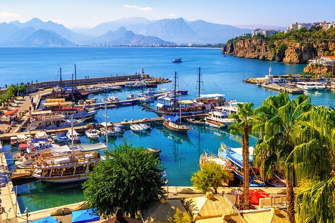 Antalya City 2 Waterfall & Boat Tour - Boarding at Kaleiçi Marina for a coastal view