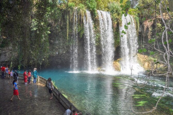 Antalya City Tour Full-Day Boat Tour Cable Car and Waterfall Peerless&Excellent - Lower Duden Waterfalls, where the river meets the sea