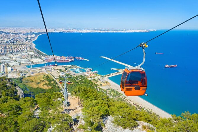 Antalya City Tour Full-Day Boat Tour Cable Car and Waterfall Peerless&Excellent - Tünektepe cable car and the wide Gulf view