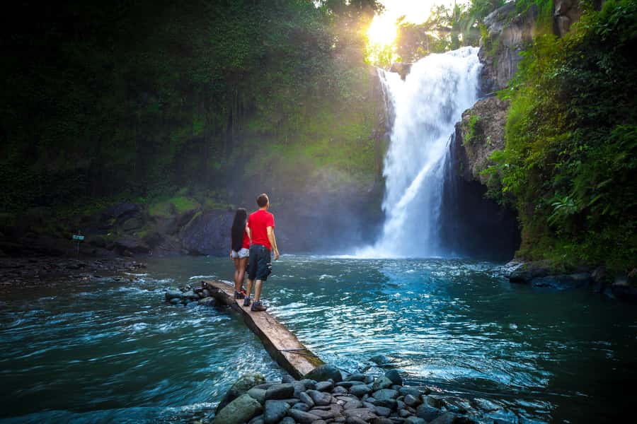 Bali: Hidden Canyon, Waterfall & Temples Small Group Tour - Tegenungan Waterfall: beautiful, popular, and stair-heavy