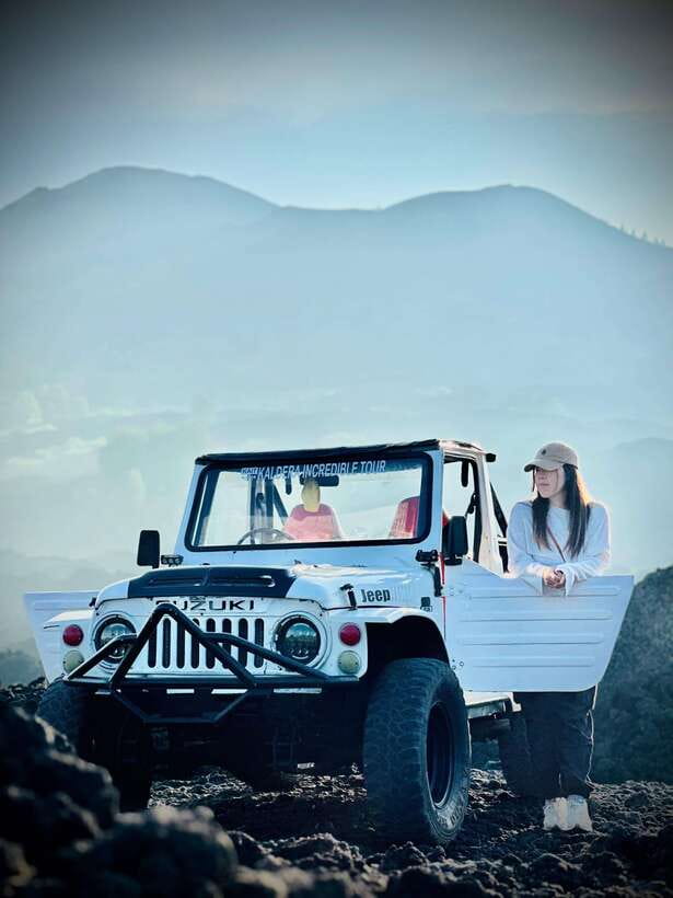 Bali: Hidden Waterfall & Mt. Batur Sunset Jeep Private Tour - Sunset beside Mount Batur
