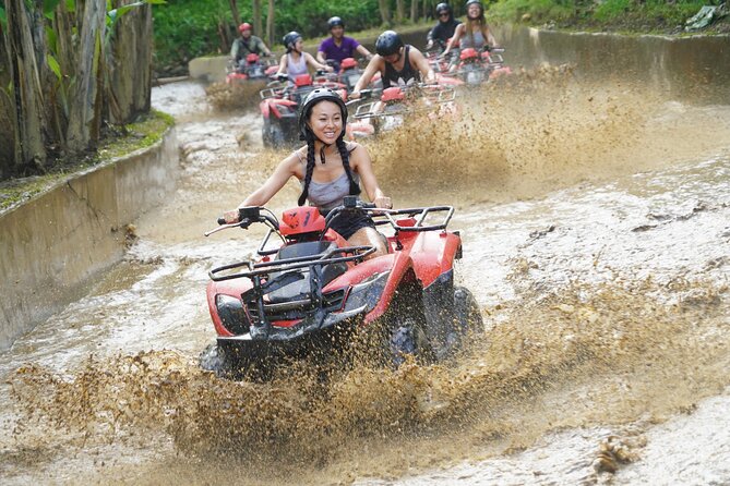 Bali Quad Bike Through Gorilla Cave - Monkey Forest and Waterfall - Lunch, showers, and a pool at Abiansila