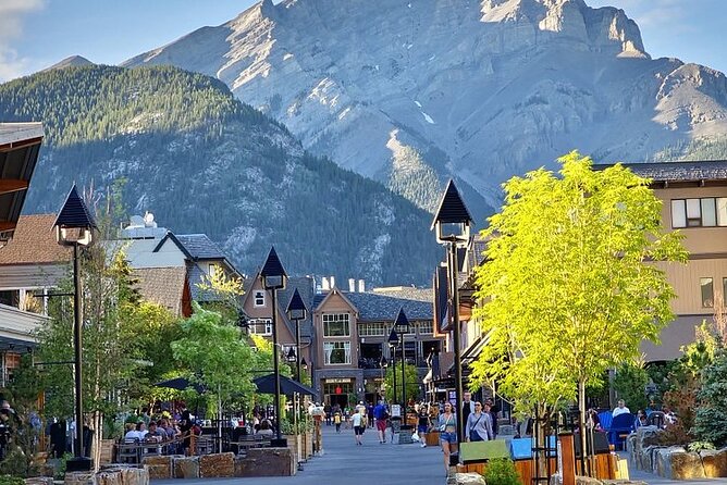 Banff Gondola Hot Springs Bow Falls and Three Lakes tour - Lake Minnewanka shows Banff’s larger, wilder side