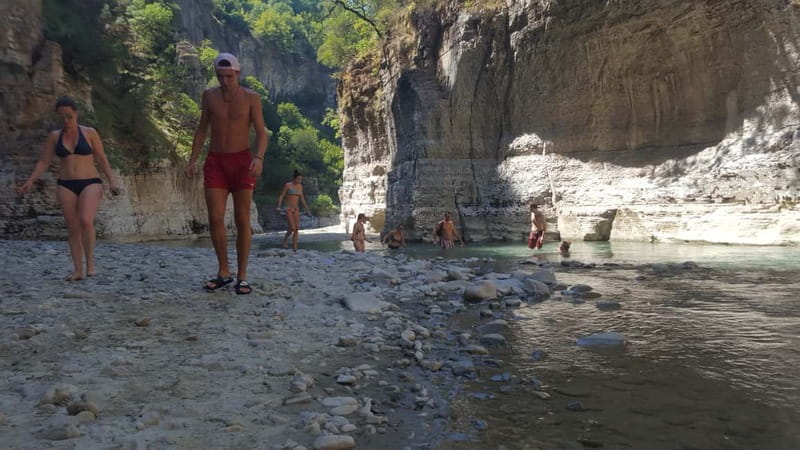 Berat: Osum Canyon and Bogove Waterfall Tour - Swimming through the Osum River