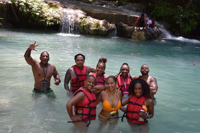 Blue Hole Waterfalls + Bamboo River Rafting Tour from Ocho Rios - Key points at a glance