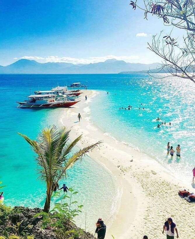 Cebu: Whaleshark Encounter, Tumalog Falls & Sumilon Sandbar - The wide curtain of Tumalog Falls