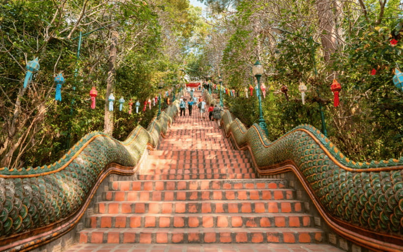 Chiang Mai: Doi Suthep Temple and Waterfall by Songtaew Trio - Wat Phra That Doi Suthep and the wide Chiang Mai view