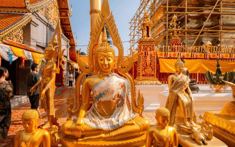 Chiang Mai: Doi Suthep Temple and Waterfall by Songtaew Trio - Self-guided time versus a proper guide