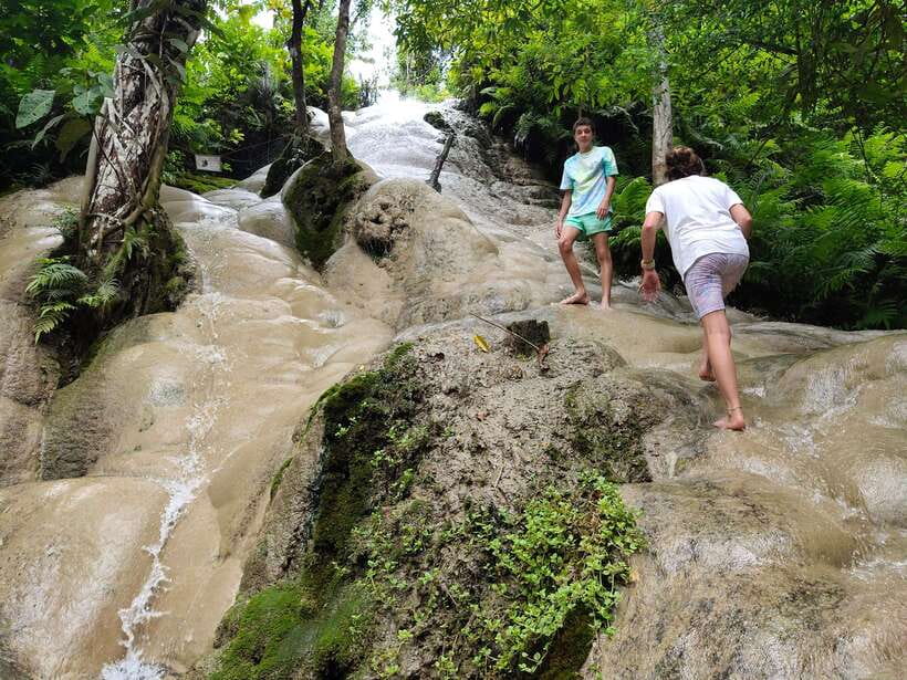 Chiang Mai: Elephants, Sticky Waterfalls, Market and Temple - Bua Thong Sticky Waterfalls: the day’s best physical activity