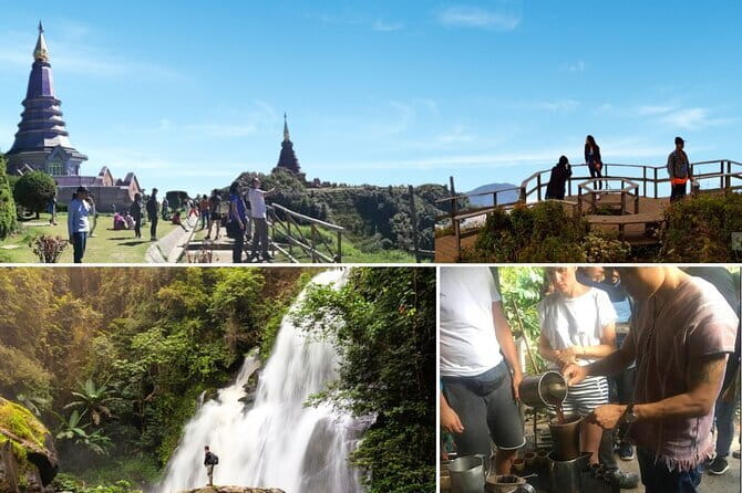 ChiangMai 1DayTour:Elephant Sanctuary,king&queen pagoda,waterfall - The King and Queen Pagodas above the park