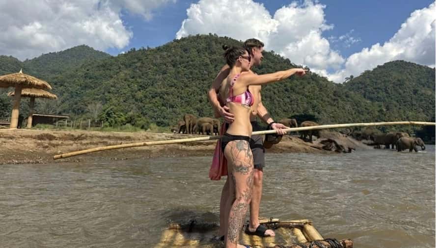 Chiangmai : A Bamboo Raft Safari , Sticky waterfalls, - Bamboo rafting on the Mae Taeng River