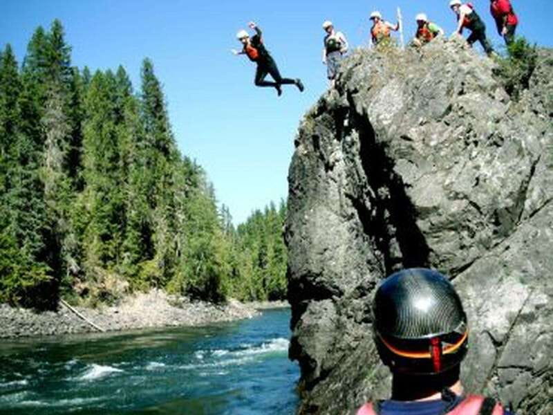 Clearwater BC Rafting with time for a waterfall Tour - Lava cliffs give the ride its sense of place