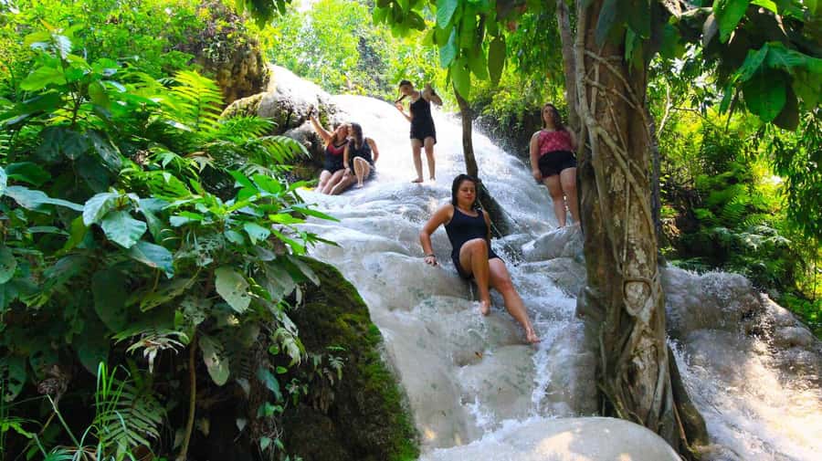 Climb Sticky Waterfall Like Spiderman - Meeting a guide who stays involved