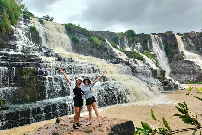 Da Lat Discover Waterfalls and Cultures Tour - Elephant Falls demands careful footing