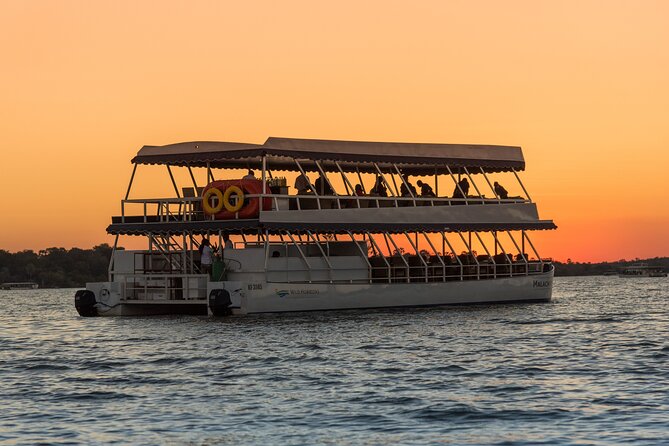 Dinner Cruise on the Zambezi River, Victoria Falls - The route toward Victoria Falls and back to sunset