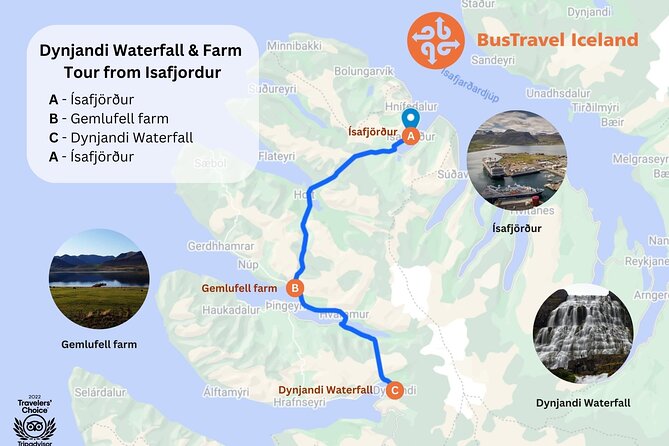 Dynjandi Waterfall & Iceland Farm Visit Tour - Leaving Ísafjörður for the Westfjords
