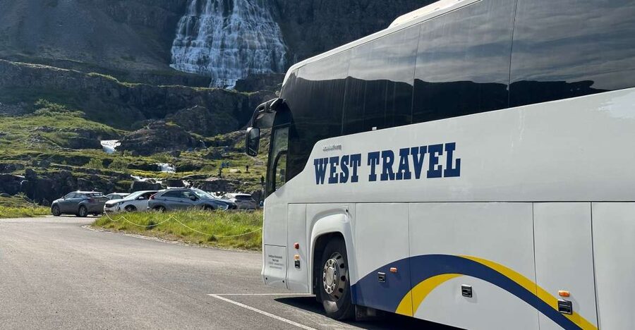 From Isafjordur: Dynjandi Waterfall Guided Day Trip by Bus - Leaving Isafjordur by coach