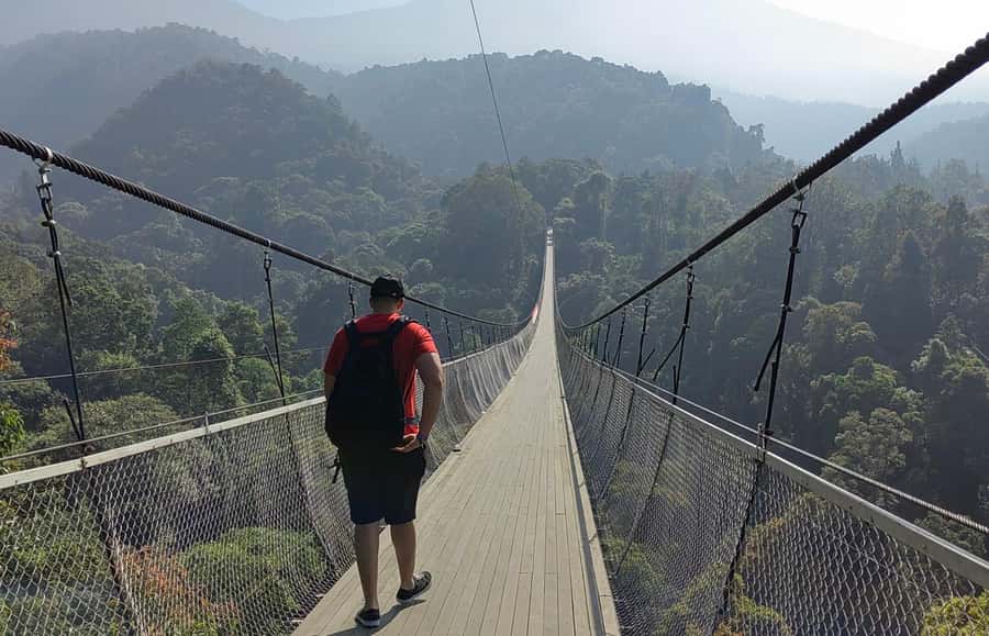 From Jakarta: Situ Gunung Suspension Bridge & Waterfall Tour - Crossing Situ Gunung Suspension Bridge