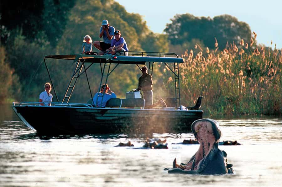 From Livingstone: Victoria Falls River Safari - The boat ride begins with a burst of speed