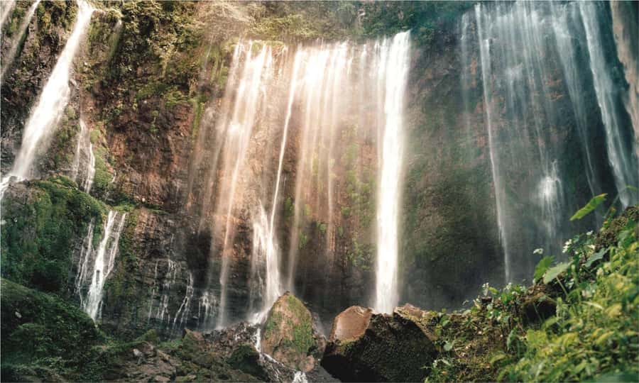 From Malang or Surabaya: Private Tumpak Sewu Waterfall Tour - The first viewpoint and Tumpak Sewu’s wide curtain of water