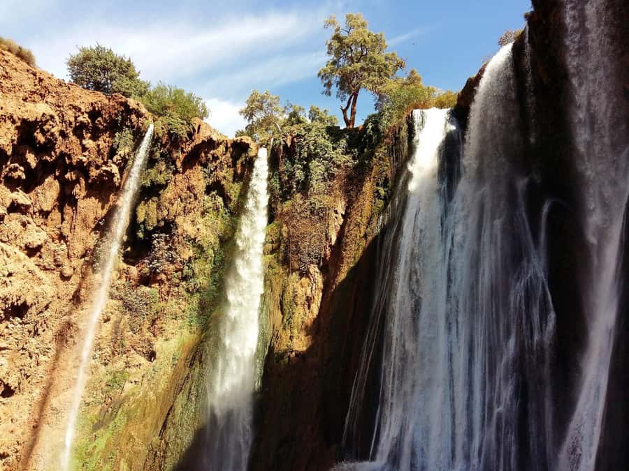From Marrakech: Day Tour to Ouzoud Waterfalls - The first view of the Ouzoud Waterfalls