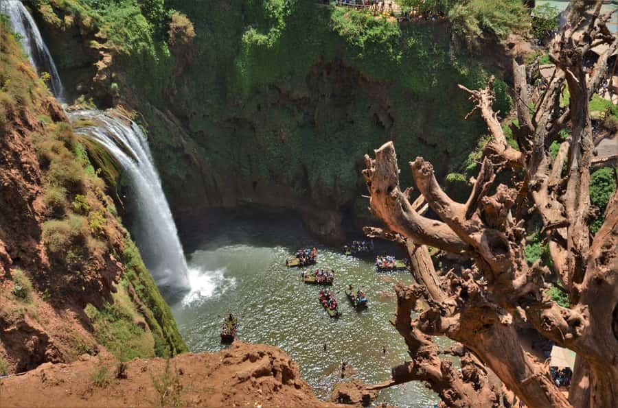 From Marrakech: Day Tour to Ouzoud Waterfalls - The short boat ride at the base
