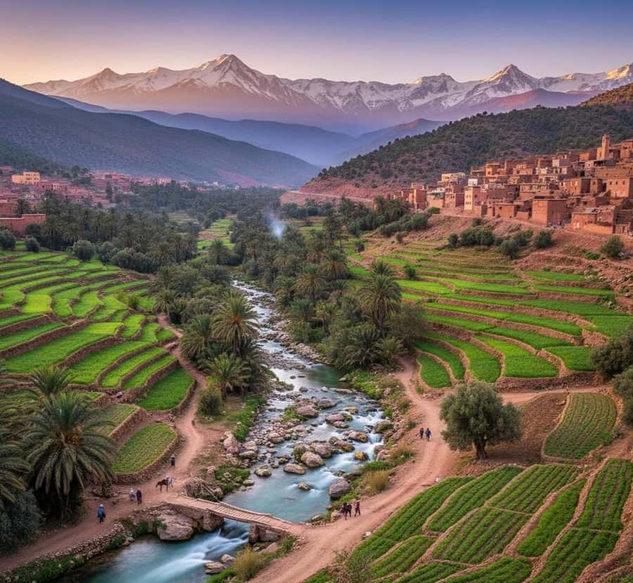 From Marrakech: Guided Ourika Valley with Waterfalls & Lunch - The first viewpoint gives you room to appreciate the route