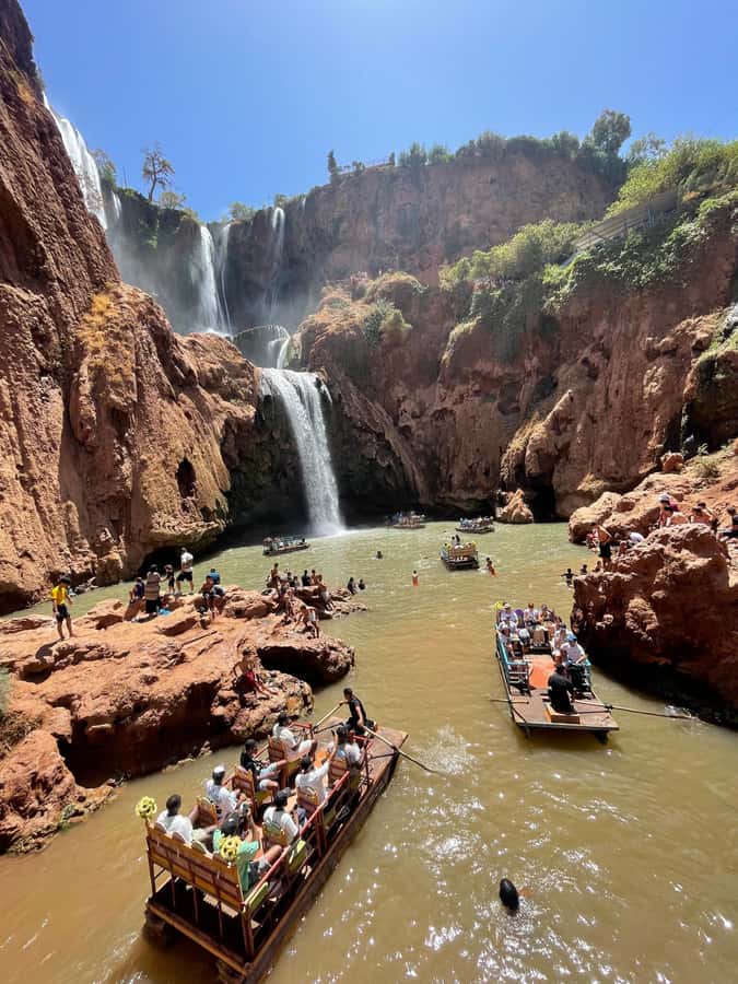 From Marrakech: Ouzoud Waterfalls Guided Hike and Boat Trip - The boat ride at the foot of the waterfall