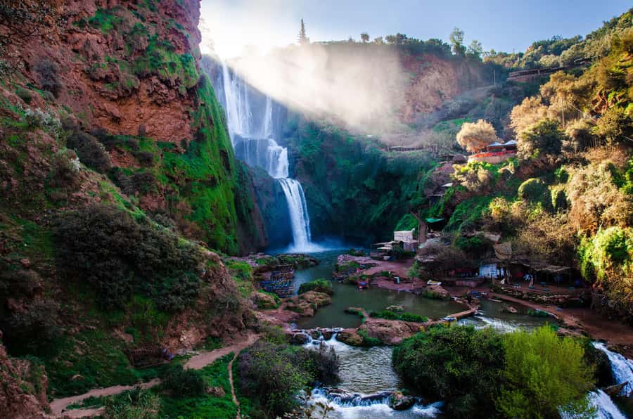 From Marrakech: Ouzoud Waterfalls Guided Tour and Boat Ride - Arriving at the cascades near Tanaghmeilt