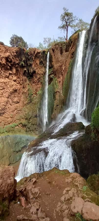From Marrakech: Ouzoud waterfalls Guided tour; Cruise boat - Arriving at the 110-meter falls