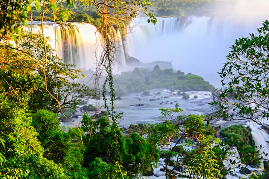 From Puerto Iguazu: Brazilian Side of the Falls with Ticket - Devil’s Throat: the loud, misty centerpiece
