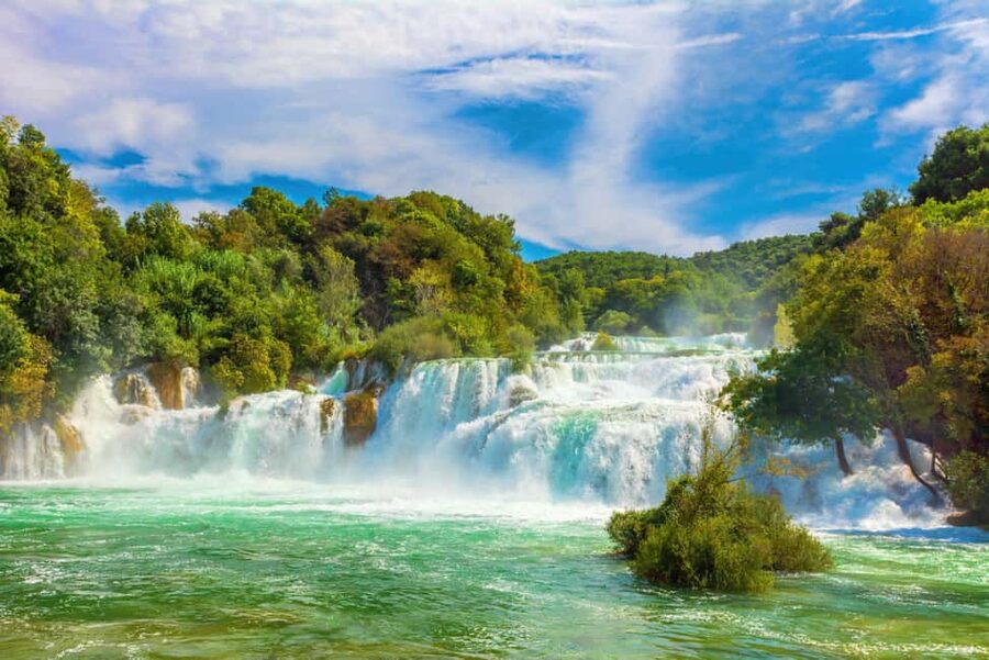 From Split & Trogir: Krka Waterfalls and Primošten - The old mills in the Ethno village
