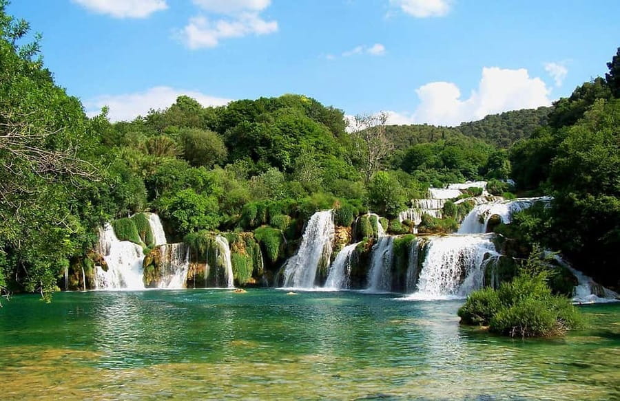 From Trogir, Seget & Okrug: Krka Waterfalls Culture Tour - The boat ride and break in Skradin
