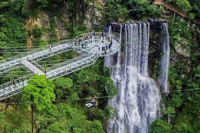 Gulong Gorge Skywalk Glass Bridge and Waterfall View Private Tour - Walking the glass bridge and waterfall routes
