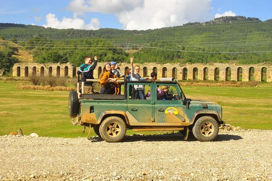 Jeep Safari-Lunch-Boat-Canyon-Waterfall-Foam,Water Party - Manavgat Waterfall near the end of the day