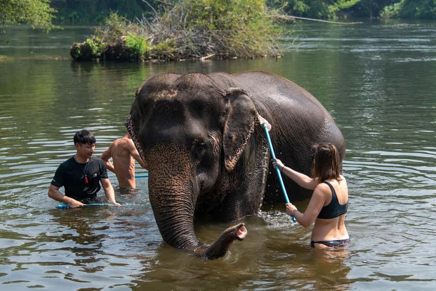 Kanchanaburi: Elephant Sanctuary & Erawan Waterfall Tour - Lunch and the practical middle of the day