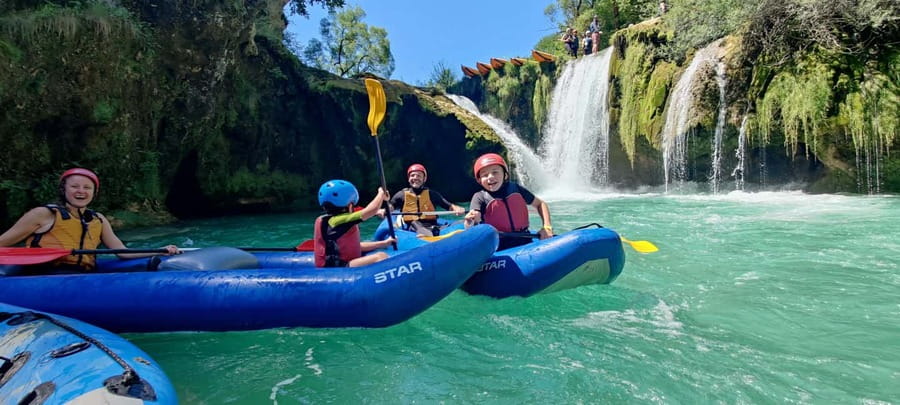 Kayaking Mreznica Waterfalls in Natural Monument - Reaching the Mrežnica base near Primislje