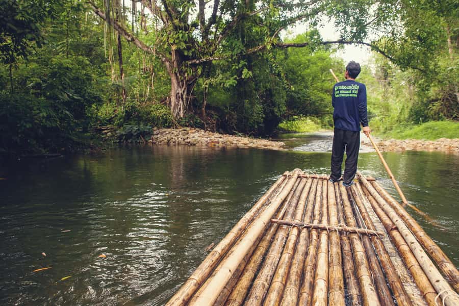 Khao Lak: Lampi Waterfall, Bamboo Rafting & Turtle Center - Swimming beneath Lampi Waterfall