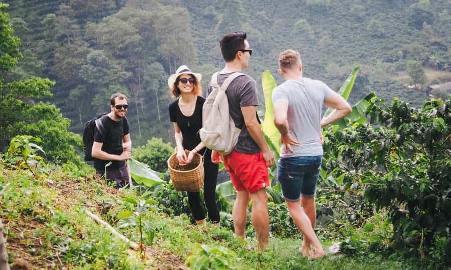 Kilimanjaro: Village Walk, Coffee Tour, Waterfall, and Lunch - Walking through Materuni village to the waterfall