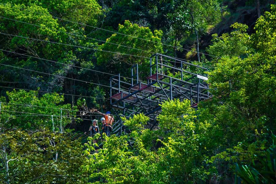 Ko Pha Ngan: Sky-High Zipline & Wang Sai Waterfall Views - Package C mixes climbing with Sky Bike rides