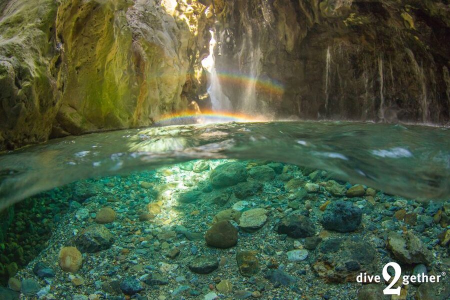 Kourtaliotiko Gorge: Snorkel Trip to the Waterfalls - The waterfall lagoon and the first snorkel lesson