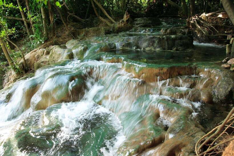 Krabi: Emerald Pool, Hot Waterfall, & Tiger Cave Temple Tour - Warm water at Krabi Hot Springs