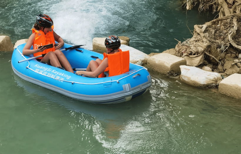 Luang Prabang: Kuang Si Waterfall Jungle Rafting - The ride: rapids, slides, and occasional stuck moments